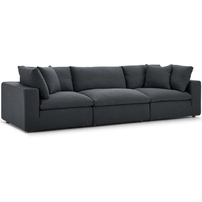 Modway Furniture Commix Gray 3 Seater Sofa EEI-3355-GRY