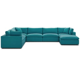 Modway Furniture Commix Teal Fabric 7pc Sectional