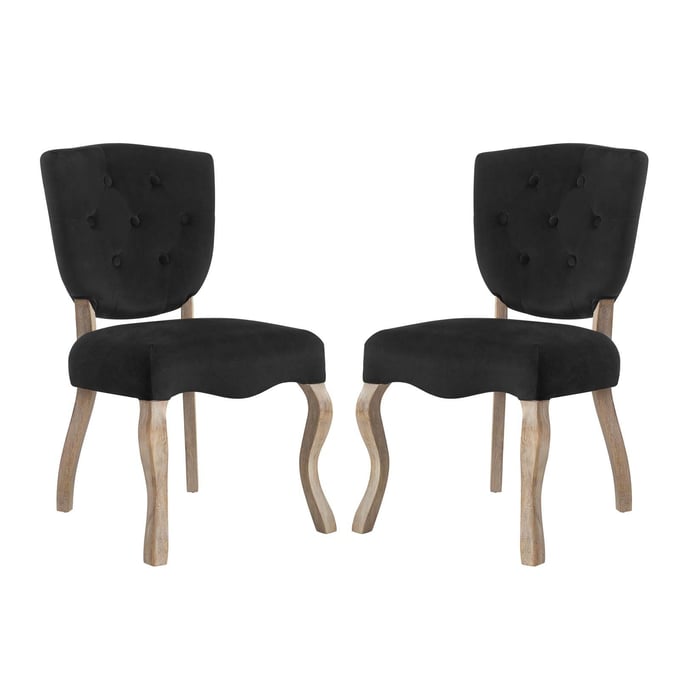 2 Modway Furniture Array Black Dining Side Chairs EEI-3381-BLK