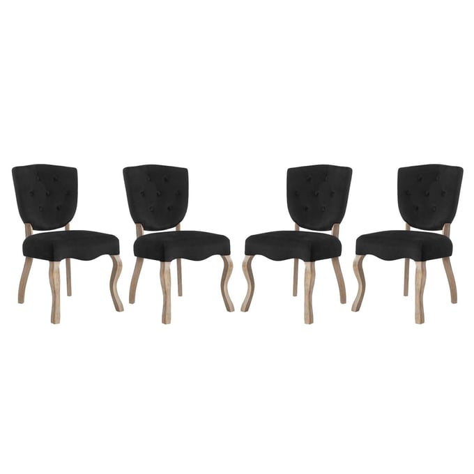 4 Modway Furniture Array Black Dining Side Chairs EEI-3382-BLK