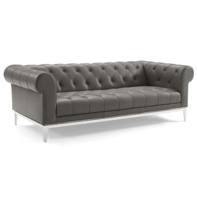 Modway Furniture Idyll Gray Leather Sofa