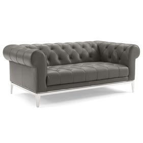 Modway Furniture Idyll Gray Leather Loveseat