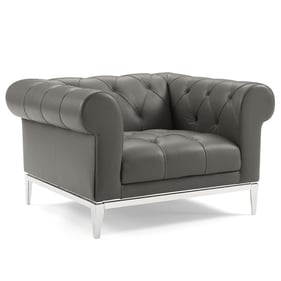 Modway Furniture Idyll Gray Leather Armchair