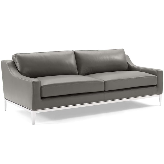 Modway Furniture Harness Gray Leather Sofa EEI-3444-GRY