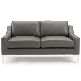 Modway Furniture Harness Gray Leather Loveseat