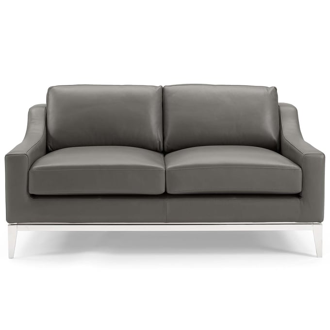 Modway Furniture Harness Gray Leather Loveseat EEI-3445-GRY