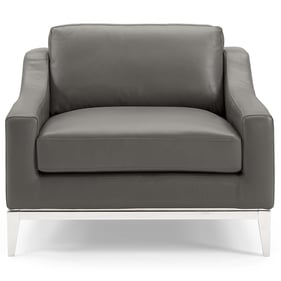 Modway Furniture Harness Gray Leather Armchair