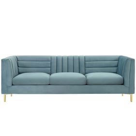 Modway Furniture Ingenuity Light Blue Velvet Sofa