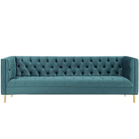 Modway Furniture Delight Sea Blue Velvet Sofa