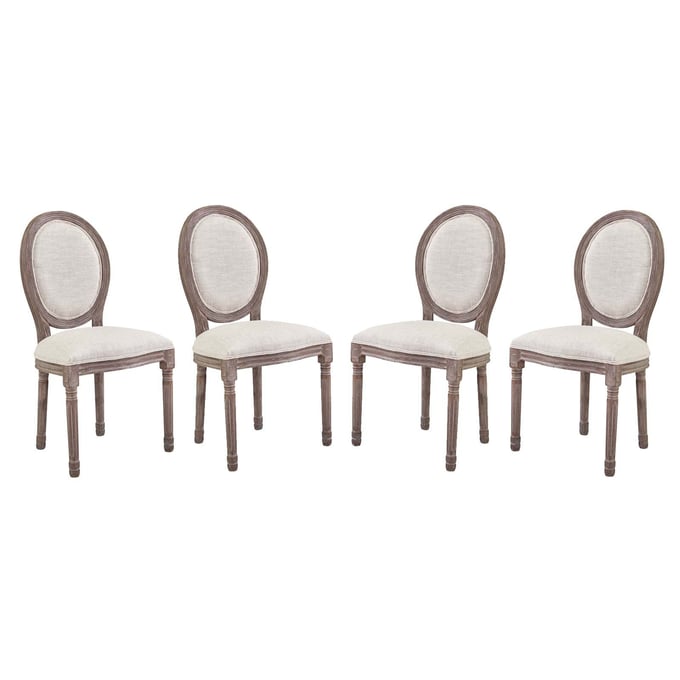 4 Modway Furniture Emanate Beige Fabric Dining Side Chairs EEI-3468-BEI