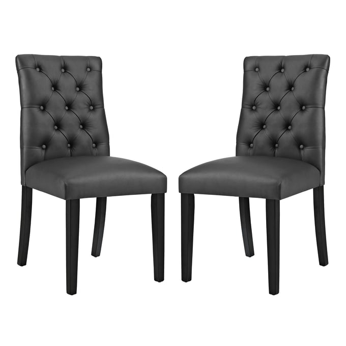 2 Modway Furniture Duchess Black Vinyl Dining Chairs EEI-3472-BLK