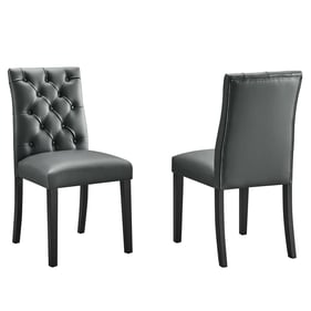 2 Modway Furniture Duches Gray Vinyl Dining Chairs