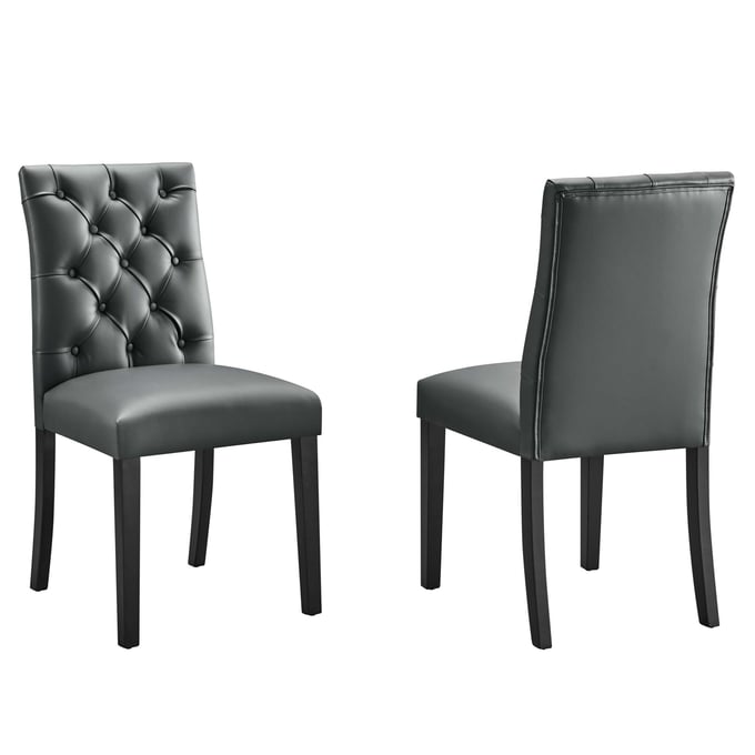 2 Modway Furniture Duches Gray Vinyl Dining Chairs EEI-3472-GRY