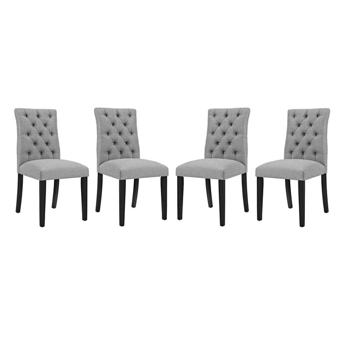 4 Modway Furniture Duchess Light Gray Fabric Dining Chairs EEI-3475-LGR