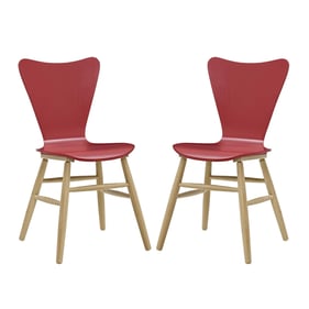 2 Modway Furniture Cascade Red Dining Chairs