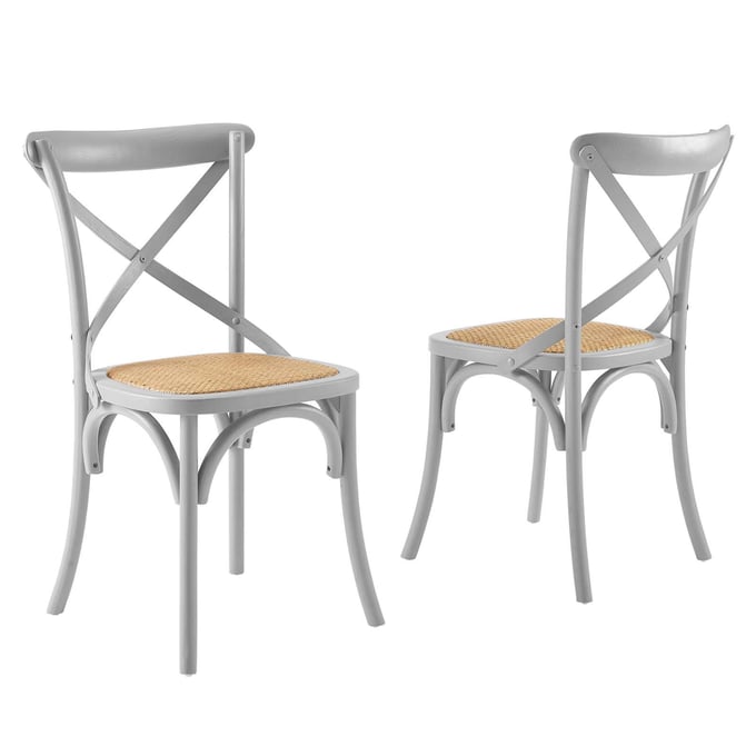 2 Modway Furniture Gear Light Gray Dining Side Chairs EEI-3481-LGR