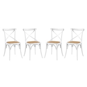 4 Modway Furniture Gear White Dining Side Chairs