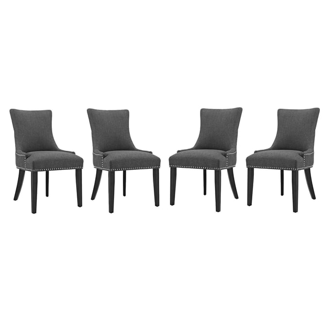 4 Modway Furniture Marquis Gray Fabric Dining Chairs EEI-3497-GRY