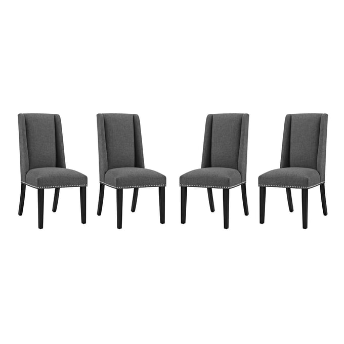 4 Modway Furniture Baron Gray Fabric Dining Chairs EEI-3503-GRY