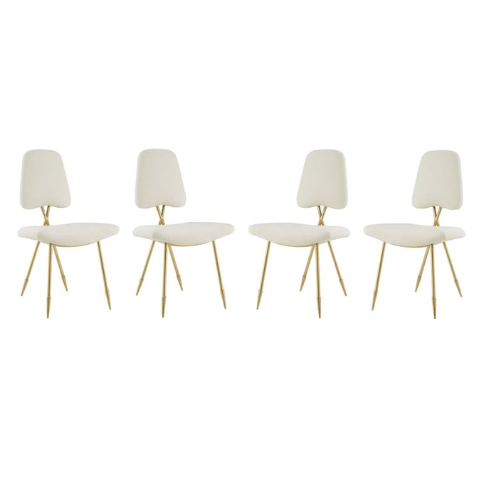 4 Modway Furniture Ponder Ivory Dining Side Chairs EEI-3507-IVO