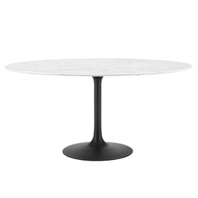 Modway Furniture Lippa Black White Marble 60 Inch Round Dining Table