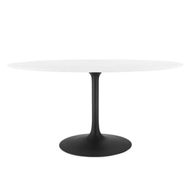 Modway Furniture Lippa Black White 60 Inch Oval Dining Table