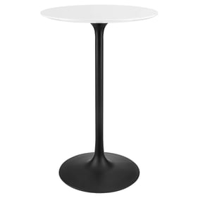 Modway Furniture Lippa Black White 28 Inch Round Bar Table