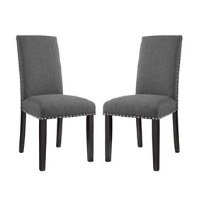 2 Modway Furniture Parcel Gray Fabric Dining Side Chairs