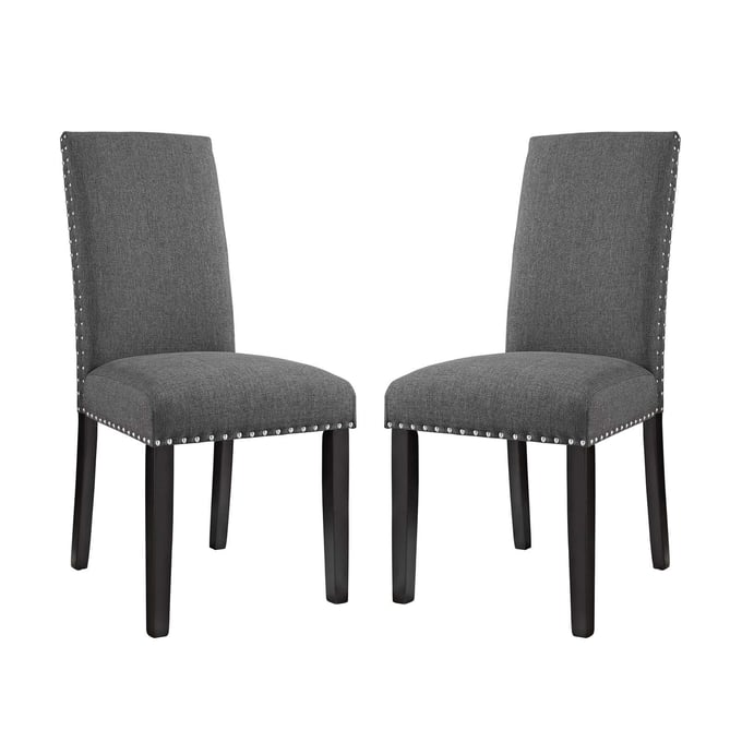 2 Modway Furniture Parcel Gray Fabric Dining Side Chairs EEI-3551-GRY