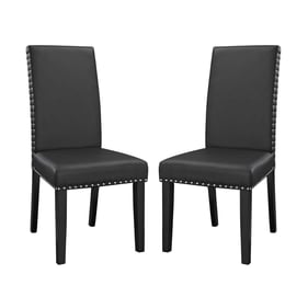 2 Modway Furniture Parcel Black Vinyl Dining Side Chairs