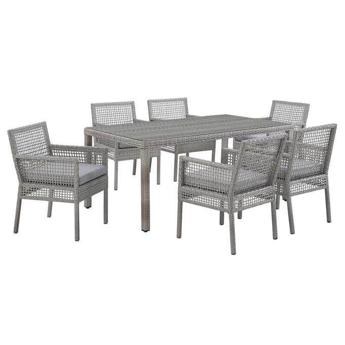 Modway Furniture Aura Gray 7pc Outdoor Dining Set EEI-3560-GRY-GRY-SET