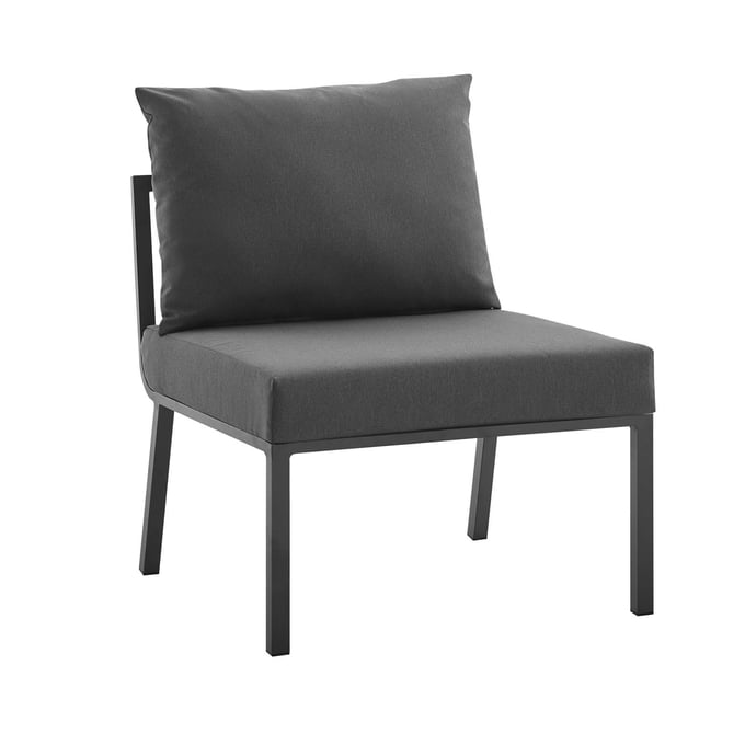 Modway Furniture Riverside Gray Charcoal Outdoor Patio Armless Chair EEI-3567-SLA-CHA