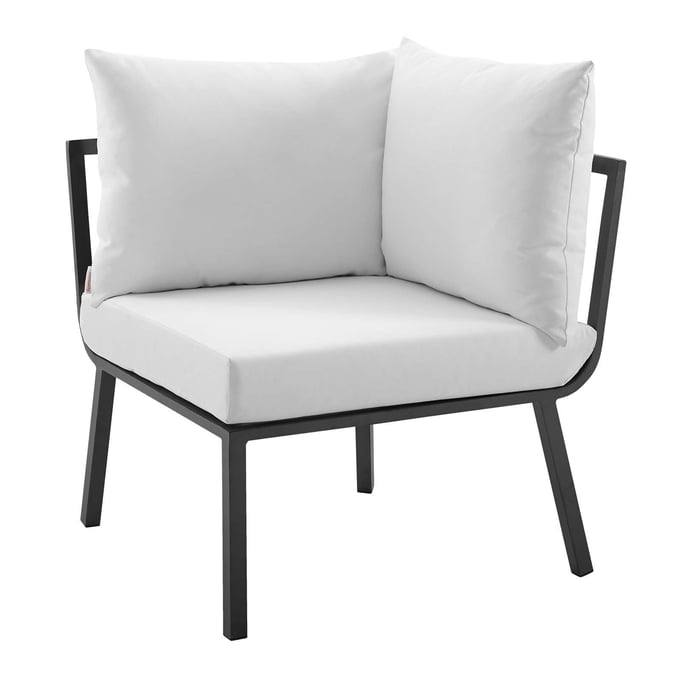 Modway Furniture Riverside Gray White Outdoor Patio Corner Chair EEI-3569-SLA-WHI