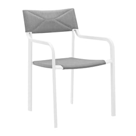 Modway Furniture Raleigh White Gray Outdoor Patio Dining Armchair