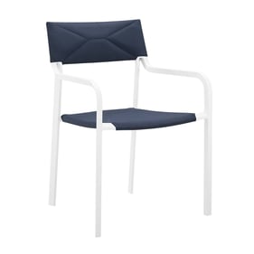 Modway Furniture Raleigh White Navy Outdoor Patio Dining Armchair