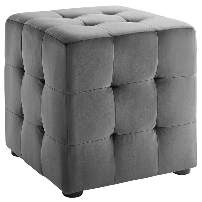 Modway Furniture Contour Gray Velvet Ottoman EEI-3577-GRY