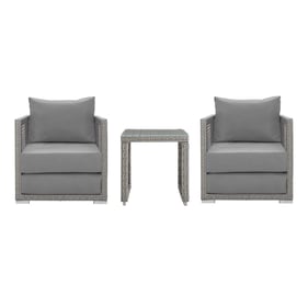 Modway Furniture Aura Gray 3pc Outdoor Patio Set