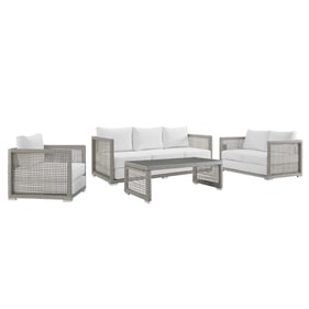 Modway Furniture Aura Gray White 4pc Outdoor Patio Set