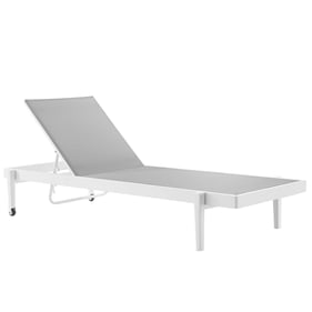 Modway Furniture Charleston White Gray Outdoor Patio Chaise Lounge