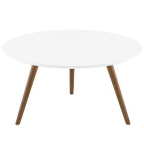 Modway Furniture Lippa Walnut White 28 Inch Round Coffee Table with Tripod ...