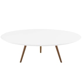 Modway Furniture Lippa Walnut White 47 Inch Round Coffee Table with Tripod ...