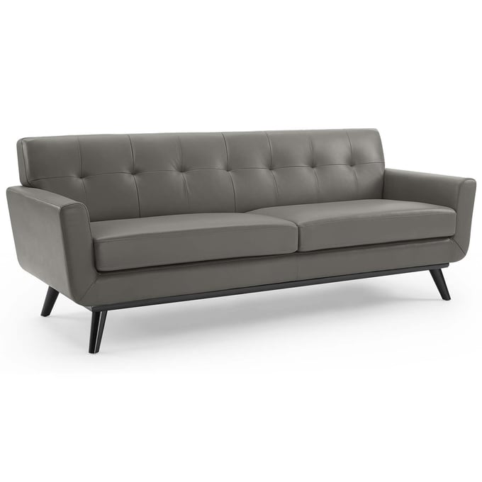 Modway Furniture Engage Gray Leather Lounge Sofa EEI-3733-GRY