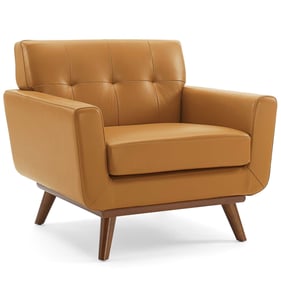 Modway Furniture Engage Tan Leather Lounge Accent Armchair