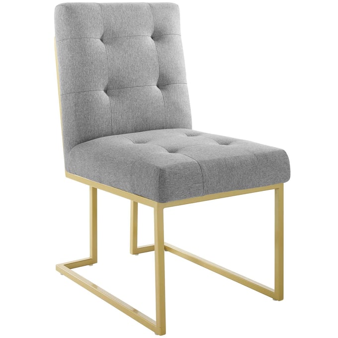 Modway Furniture Privy Gold Light Gray Fabric Dining Chair EEI-3743-GLD-LGR