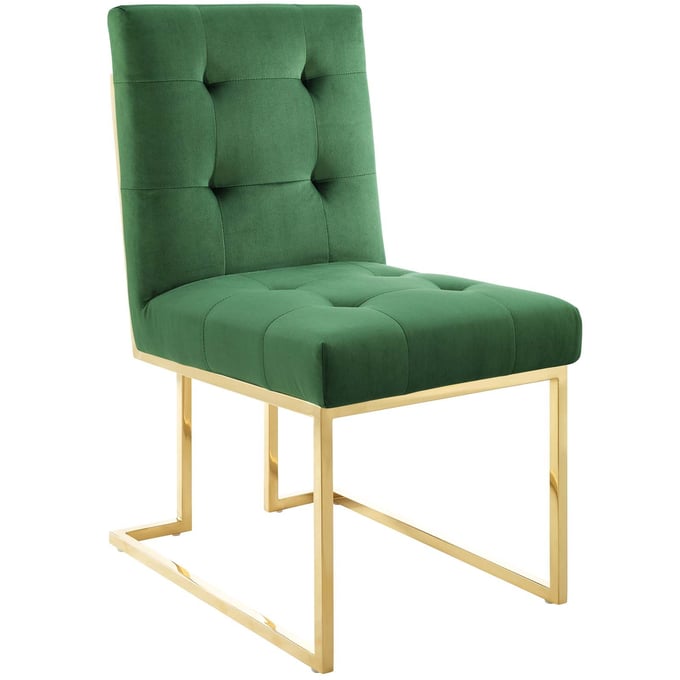 Modway Furniture Privy Gold Emerald Velvet Dining Chair EEI-3744-GLD-EME