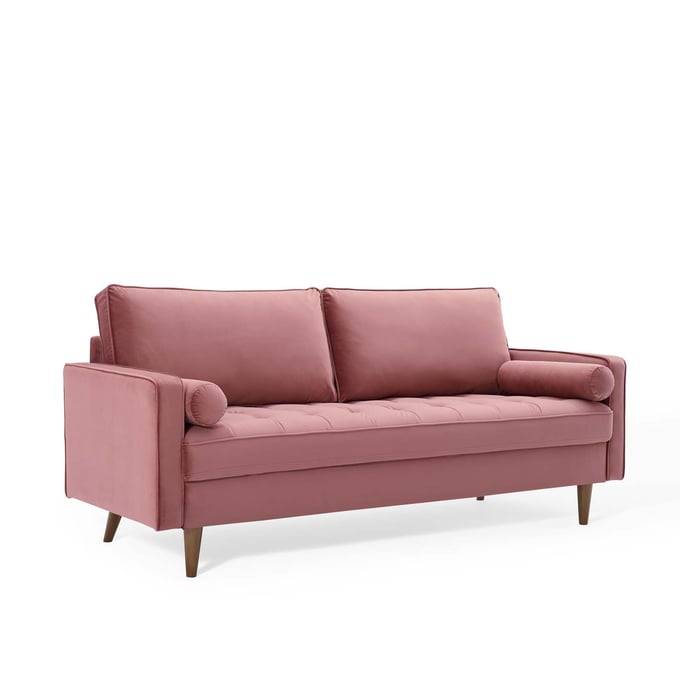 Modway Furniture Valour Dusty Rose Velvet Sofa EEI-3764-DUS