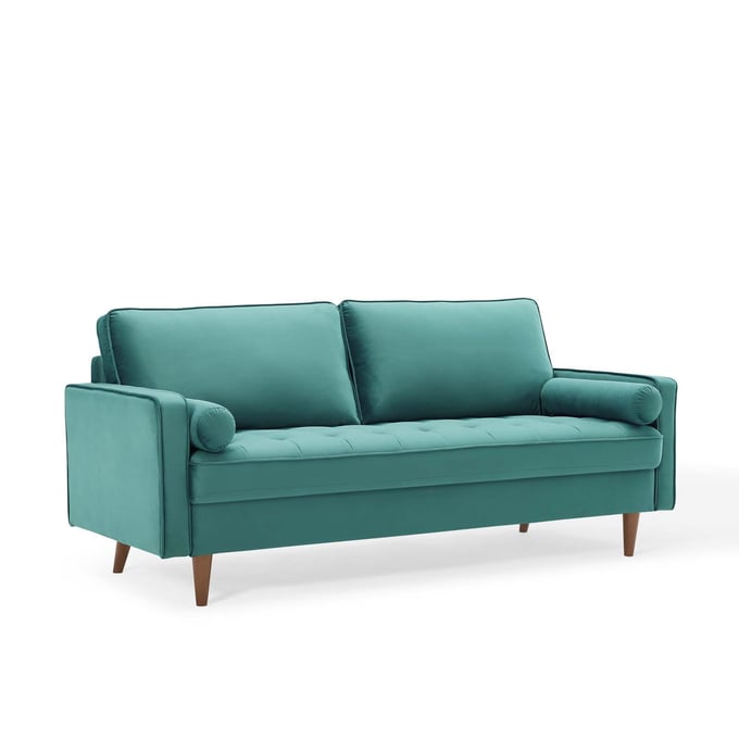 Modway Furniture Valour Teal Velvet Sofa EEI-3764-TEA