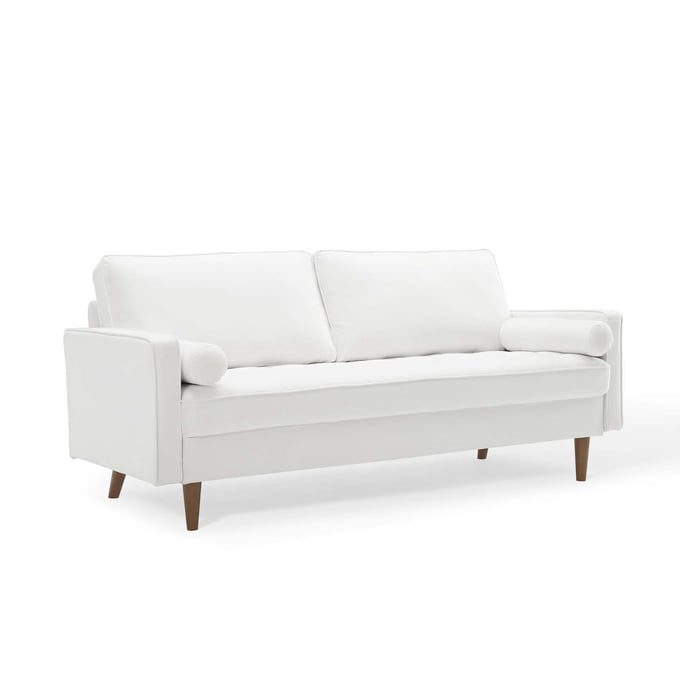 Modway Furniture Valour White Velvet Sofa EEI-3764-WHI