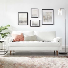 Modway Furniture Valour White Velvet Sofa