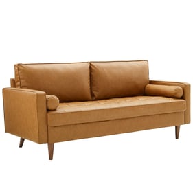 Modway Furniture Valour Tan Faux Leather Sofa